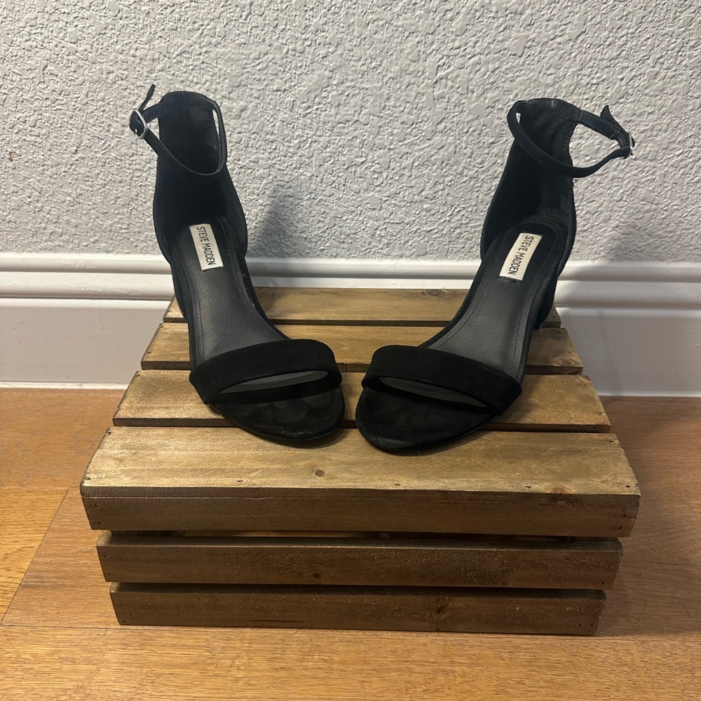 Steve Madden Irenee Black Suede Women's Heels